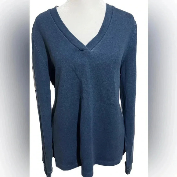 NWT Scotch and soda blue sweatshirt with chambray pleated back size 2 - Picture 1 of 7